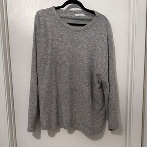 Carly Jean Los Angeles Heather Gray Scoop Neck Knit Sweater